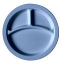 Cambro Camwear Slate Blue Narrow Rim Three Compartment Plate, 9 inch Diameter -- 48 per case.