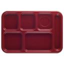 Camwear Six Compartment School Tray, Cranberry, 10 X 14 1/2 X 15/16 inch -- 24 per case.