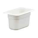 Cambro Camwear Polycarbonate White Ninth Size Food Pan, 4 inch -- 6 per case.