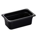 Camwear One Fourth Size Food Pan, Black, 2.7 Quart -- 6 per case