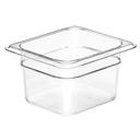 Cambro Camwear Polycarbonate Clear Sixth Size Food Pan, 4 inch Deep