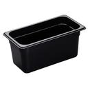 H Pan One Third Size Food Storage Pan, Black, 6 15/16 x 12 3/4 x 6 inch -- 6 per case