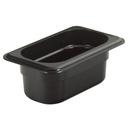 H Pan One Ninth Size Food Pan, Black, 2.5 inch Deep -- 6 per case.
