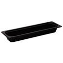 H Pan Half Size Long Food Storage Pan, Black, 6 3/8 x 20 7/8 x 2 1/2 inch -- 6 per case.