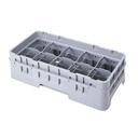 Cambro Camrack Soft Gray Half Size 10 Compartment Cup Rack, 19 3/4 x 9 7/8 x 5 5/8 inch -- 5 per case.