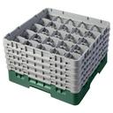 Cambro Camrack Polypropylene Sherwood Green Full Size 25 Compartment Glass Rack, 10 1/8 inch -- 2 per case.