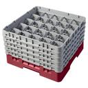 Cambro Camrack Polypropylene Cranberry Full Size 25 Compartment Glass Rack, 10 1/8 inch -- 2 per case.