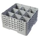 Cambro Camrack Polypropylene Soft Gray Full Size 9 Compartment Glass Rack, 8 1/2 inch -- 2 per case.