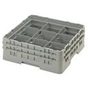 Cambro Camrack Soft Gray Full Size 9 Compartment Glass Rack, 19 3/4 x 19 3/4 x 7 1/4 inch -- 4 per case.