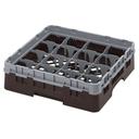 Cambro Camrack Polypropylene Brown Full Size 16 Compartment Glass Rack, 3 5/8 inch -- 5 per case.