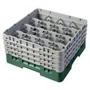 Cambro Camrack Polypropylene Sherwood Green Full Size 16 Compartment Glass Rack, 8 1/2 inch -- 2 per case.