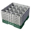 Cambro Camrack Polypropylene Sherwood Green Full Size 16 Compartment Glass Rack, 10 1/8 inch -- 2 per case.