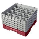 Cambro Camrack Polypropylene Cranberry Full Size 16 Compartment Glass Rack, 10 1/8 inch -- 2 per case.