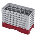Camrack Half Size 17 Compartment Glass Rack, Cranberry, 19 3/4 x 10 x 13 3/4 inch -- 2 per case.