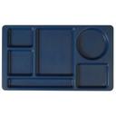 Cambro Navy Blue Co-Polymer 2 x 2 Compartment School Tray, 15 x 8 3/4 inch -- 24 per case.