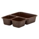 Cambro Co Polymer 3 Compartment Meal Delivery Insert Tray, Brown, 8 9/16 x 6 1/4 x 1 7/8 inch -- 24 per case.