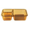 Cambro Heat Resistant Plastic Amber 3 Compartment Insert Tray, 8 11/16 x 6 5/16 x 1 7/8 inch -- 24 per case.