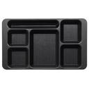 Cambro Black Camwear Polycarbonate 2 x 2 Compartment School Tray, 15 x 9 inch -- 24 per case.