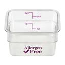 Cambro Camsquares Allergen Free Purple Storage Container, 7 1/4 x 7 1/4 x 3 7/8 inch -- 6 per case