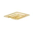 Cambro Camwear Amber Eighth Size Notched Cover with Handle for High Heat X- Pan and H-Pan, 6 3/8 x 5 1/4 inch -- 6 per case.