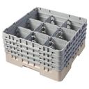 Cambro Camrack Polypropylene Beige Full Size 9 Compartment Glass Rack, 8 1/2 inch -- 2 per case.