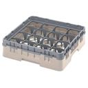 Cambro Camrack Polypropylene Beige Full Size 16 Compartment Glass Rack, 3 5/8 inch -- 5 per case.