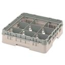 Cambro Camrack Polypropylene Beige Full Size 9 Compartment Glass Rack, 3 5/8 inch -- 5 per case.