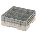Cambro Camrack Polypropylene Beige Full Size 9 Compartment Glass Rack, 5 1/4 inch -- 4 per case.