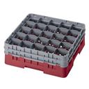 Camrack Full Size 25 Compartment Glass Rack with Two Extender, Cranberry, 6 1/8 inch -- 4 per case.