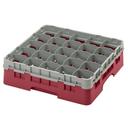 Cambro Camrack Polypropylene Cranberry Full Size 25 Compartment Glass Rack, 4 1/2 inch -- 5 per case.