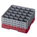 Cambro Camrack Polypropylene Cranberry Full Size 25 Compartment Glass Rack, 7 3/4 inch -- 3 per case.