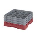 Cambro Camrack Polypropylene Cranberry Full Size 16 Compartment Glass Rack, 7 3/4 inch -- 3 per case.