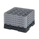Cambro Camrack Polypropylene Black Full Size 16 Compartment Glass Rack, 11 inch -- 2 per case.
