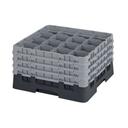 Cambro Camrack Polypropylene Black Full Size 16 Compartment Glass Rack, 9 3/8 inch -- 2 per case.