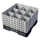 Cambro Camrack Polypropylene Black Full Size 9 Compartment Glass Rack, 10 1/8 inch -- 2 per case.
