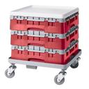 Cambro Camrack Polypropylene Rose Red Full Size 16 Compartment Glass Rack, 3 5/8 inch -- 5 per case.