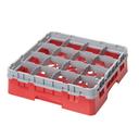 Cambro Camrack Polypropylene Rose Red Full Size 16 Compartment Glass Rack, 4 1/2 inch -- 5 per case.