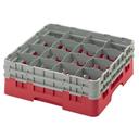 Cambro Camrack Polypropylene Rose Red Full Size 16 Compartment Glass Rack, 6 1/8 inch -- 4 per case.