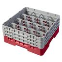 Cambro Camrack Polypropylene Rose Red Full Size 16 Compartment Glass Rack, 6 7/8 inch -- 3 per case.