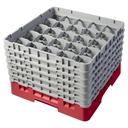 Cambro Camrack Polypropylene Rose Red Full Size 25 Compartment Glass Rack, 11 3/4 inch -- 2 per case.