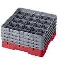 Cambro Camrack Polypropylene Rose Red Full Size 25 Compartment Glass Rack, 12 5/8 inch -- 2 per case.