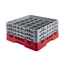 Cambro Camrack Polypropylene Rose Red Full Size 36 Compartment Glass Rack, 6 1/8 inch -- 4 per case.