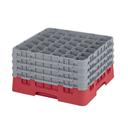 Cambro Camrack Polypropylene Rose Red Full Size 36 Compartment Glass Rack, 9 3/8 inch -- 2 per case.