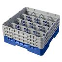 Cambro Camrack Polypropylene Blue Full Size 16 Compartment Glass Rack, 6 7/8 inch -- 3 per case.