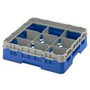 Cambro Camrack Polypropylene Blue Full Size 9 Compartment Glass Rack, 3 5/8 inch -- 5 per case.