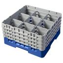 Cambro Camrack Polypropylene Blue Full Size 9 Compartment Glass Rack, 8 1/2 inch -- 2 per case.