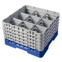 Cambro Camrack Polypropylene Blue Full Size 9 Compartment Glass Rack, 10 1/8 inch -- 2 per case.
