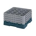 Cambro Camrack Polypropylene Teal Full Size 16 Compartment Glass Rack, 9 3/8 inch -- 2 per case.