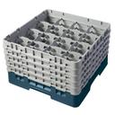 Cambro Camrack Polypropylene Teal Full Size 16 Compartment Glass Rack, 10 1/8 inch -- 2 per case.