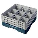 Cambro Camrack Polypropylene Teal Full Size 9 Compartment Glass Rack, 6 7/8 inch -- 3 per case.
